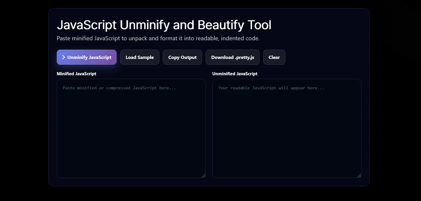 JavaScript Unminify Online